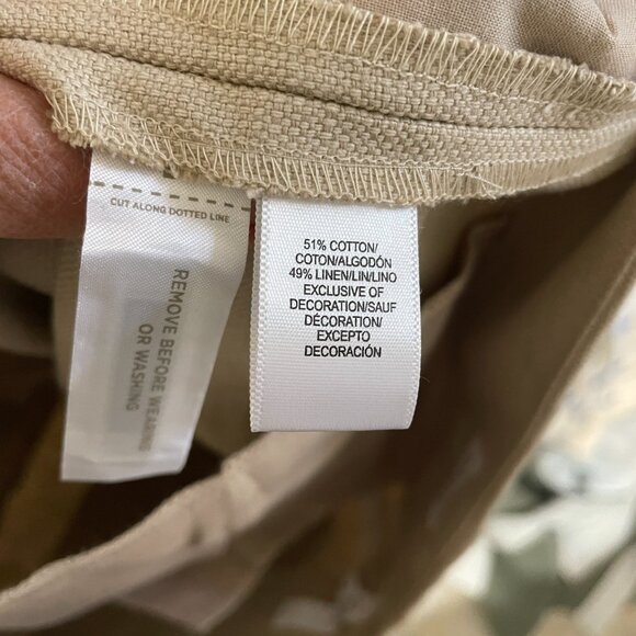 Ann Taylor Loft The Riviera Short Tan Fringe Hem Sizes 10 &12 Linen/Cotton NWT - Picture 6 of 9